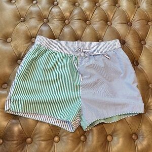 Solid & Striped Charlie Mixed Stripe Cotton Shorts Summer Beach Small